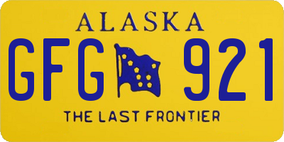 AK license plate GFG921