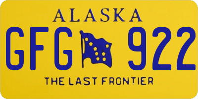 AK license plate GFG922