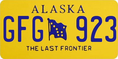 AK license plate GFG923