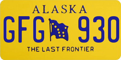 AK license plate GFG930