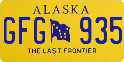 AK license plate GFG935