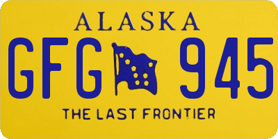 AK license plate GFG945