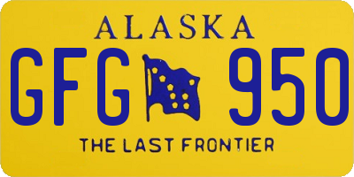 AK license plate GFG950