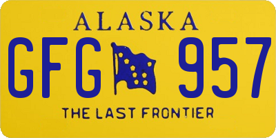 AK license plate GFG957