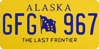 AK license plate GFG967