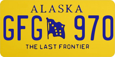 AK license plate GFG970