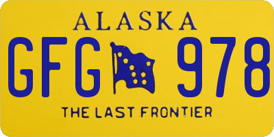 AK license plate GFG978
