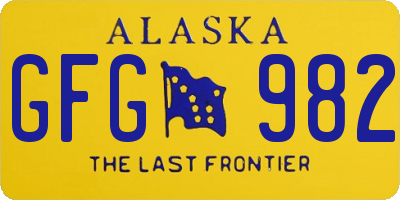 AK license plate GFG982