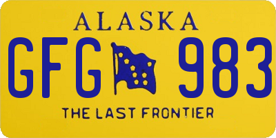 AK license plate GFG983