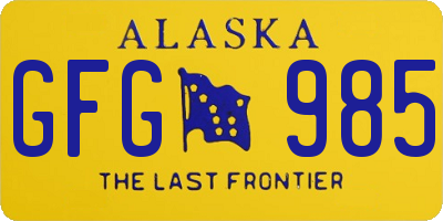 AK license plate GFG985
