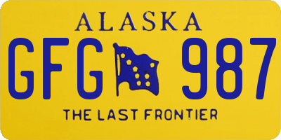 AK license plate GFG987