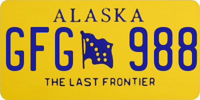 AK license plate GFG988