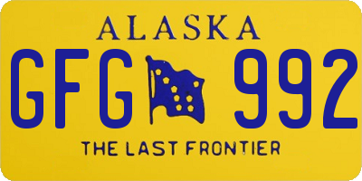 AK license plate GFG992