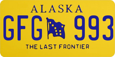 AK license plate GFG993