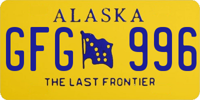 AK license plate GFG996