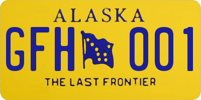 AK license plate GFH001