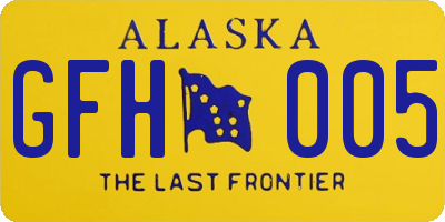AK license plate GFH005