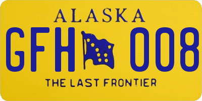 AK license plate GFH008