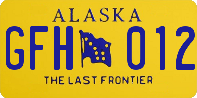 AK license plate GFH012