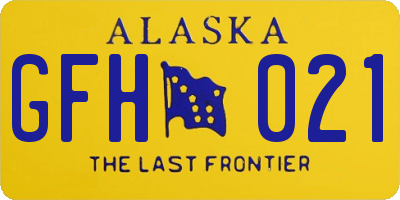 AK license plate GFH021