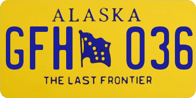 AK license plate GFH036
