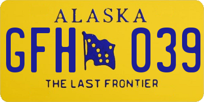 AK license plate GFH039