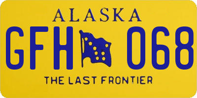 AK license plate GFH068