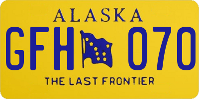 AK license plate GFH070