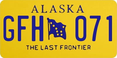 AK license plate GFH071