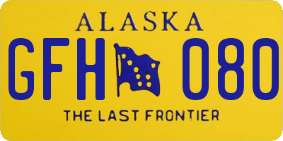 AK license plate GFH080