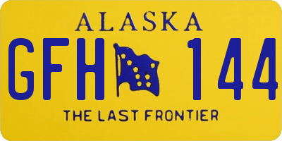 AK license plate GFH144