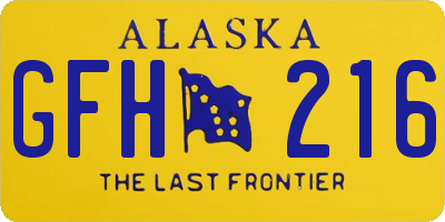 AK license plate GFH216