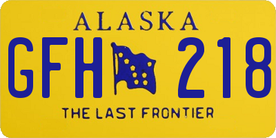AK license plate GFH218