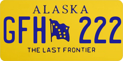 AK license plate GFH222