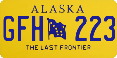 AK license plate GFH223