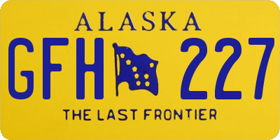 AK license plate GFH227