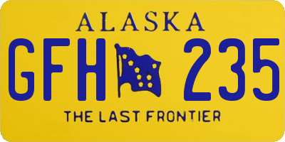 AK license plate GFH235