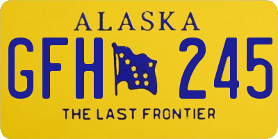 AK license plate GFH245