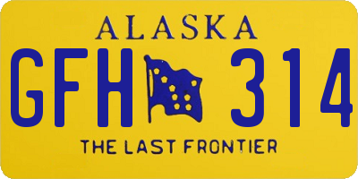 AK license plate GFH314