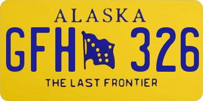AK license plate GFH326
