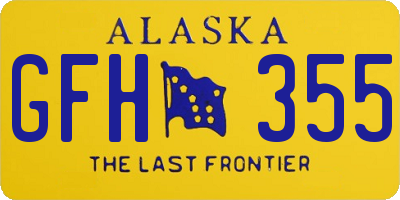 AK license plate GFH355