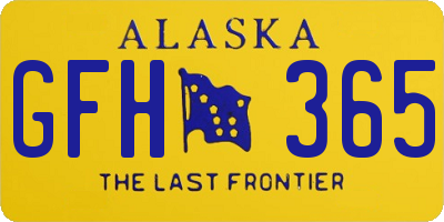 AK license plate GFH365