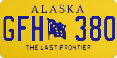 AK license plate GFH380