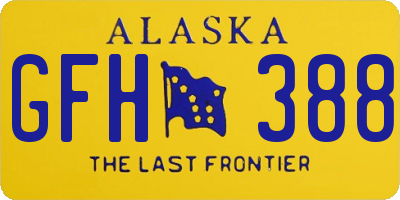 AK license plate GFH388