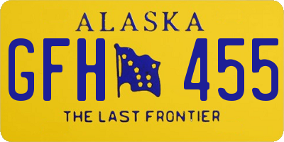 AK license plate GFH455