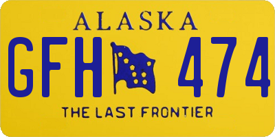 AK license plate GFH474