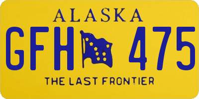 AK license plate GFH475