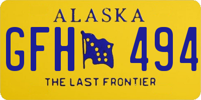 AK license plate GFH494