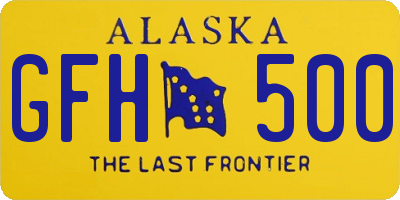 AK license plate GFH500