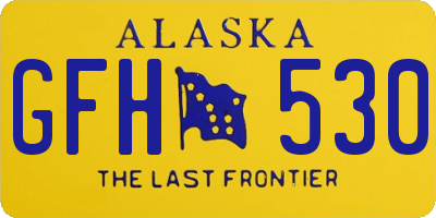AK license plate GFH530